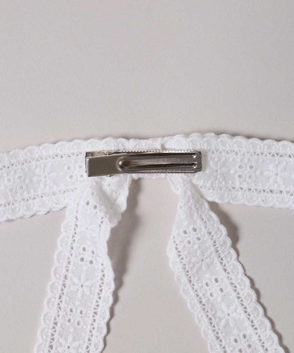 コットンレースリボンピン