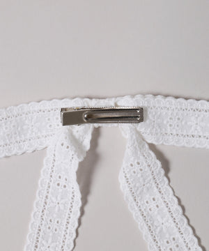 コットンレースリボンピン