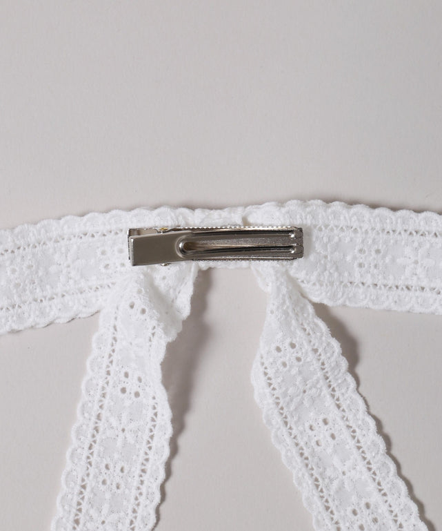 コットンレースリボンピン