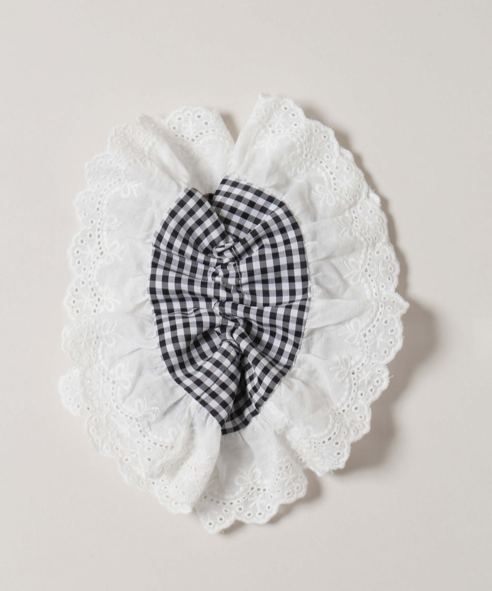 レースポイントギンガムチェックシュシュ