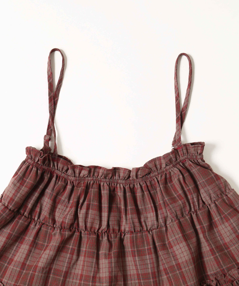 ティアードチェックキャミ