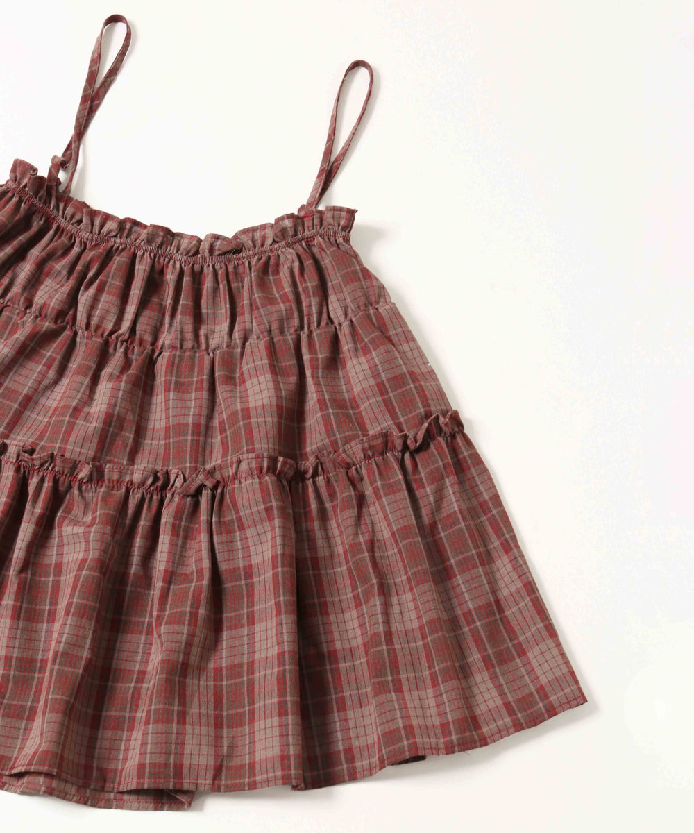 ティアードチェックキャミ