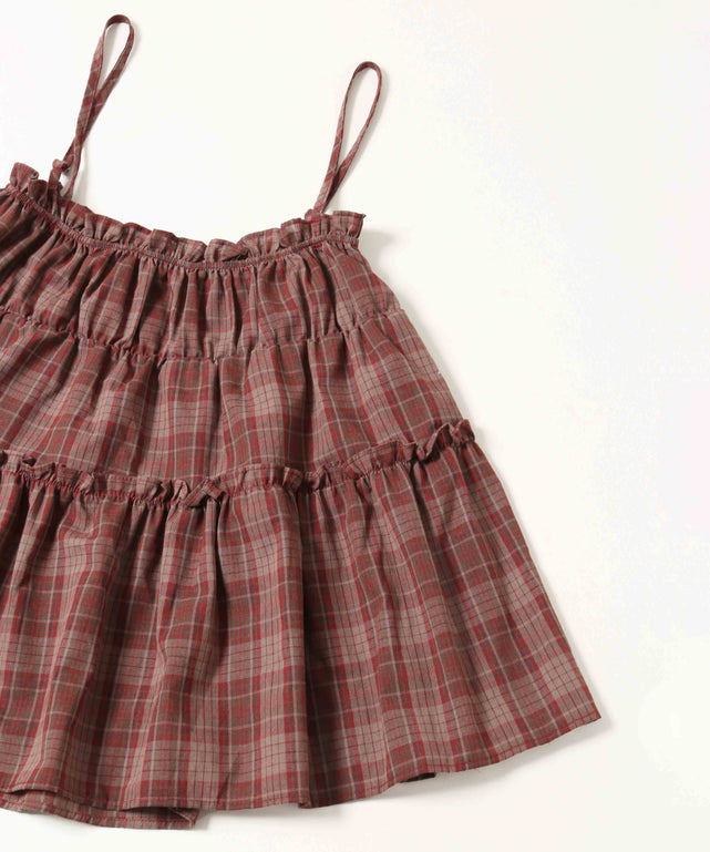 ティアードチェックキャミ