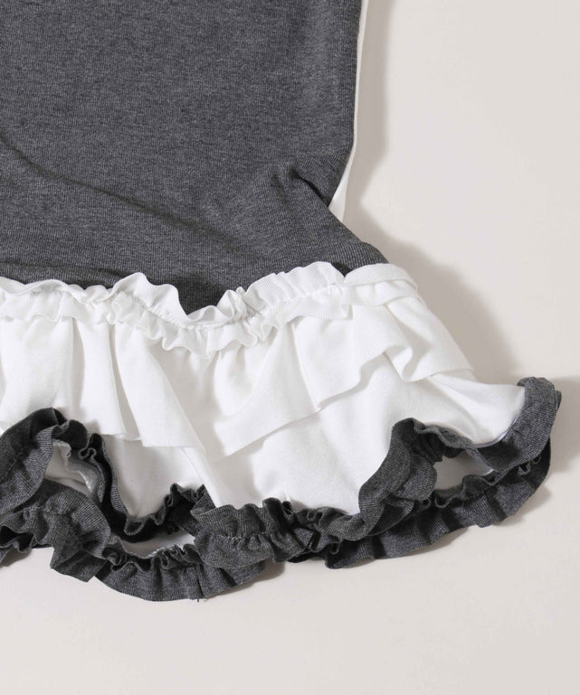 バイカラーレイヤードデザインTシャツ