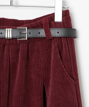 ベルト付きコーデュロイパンツ