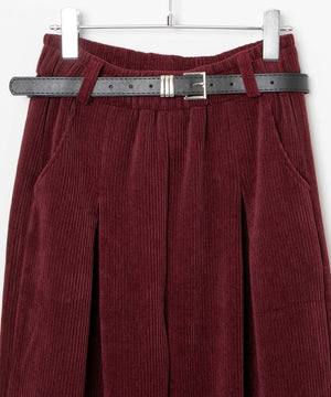 ベルト付きコーデュロイパンツ