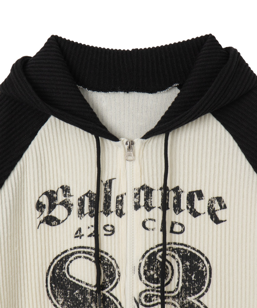 ラグランナンバリングジップPK