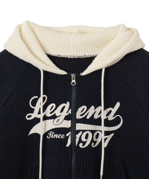 バイカラーニットジップパーカー