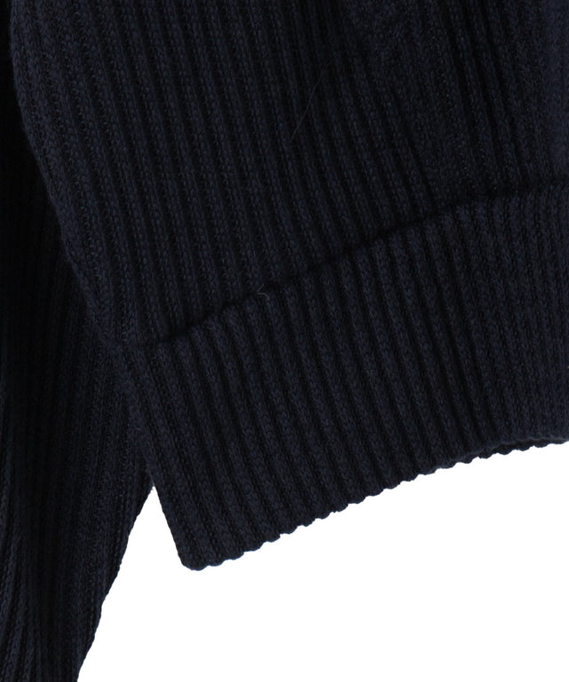 バイカラーニットジップパーカー