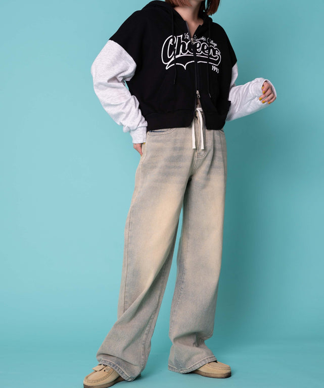 デニム淡　モデル:155cm M着用