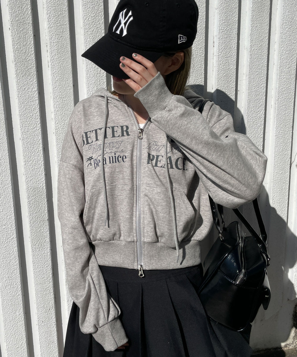 杢グレー　 モデル:155cm F着用