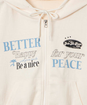 ロゴショートジップパーカー