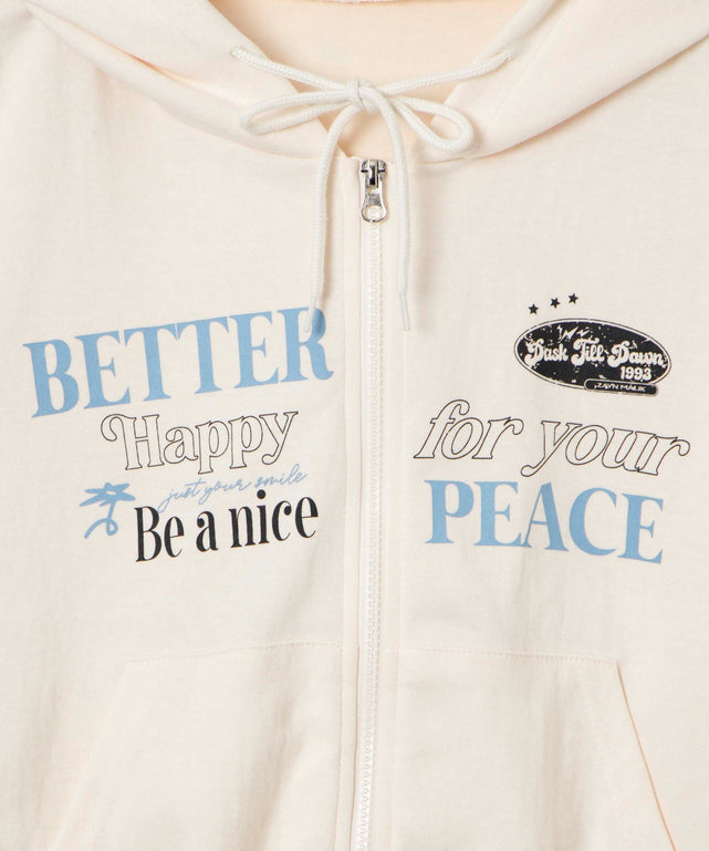 ロゴショートジップパーカー