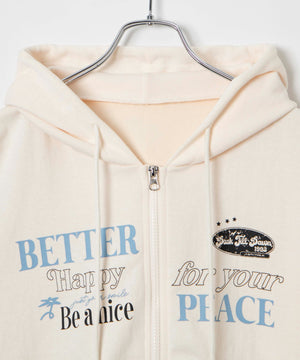 ロゴショートジップパーカー