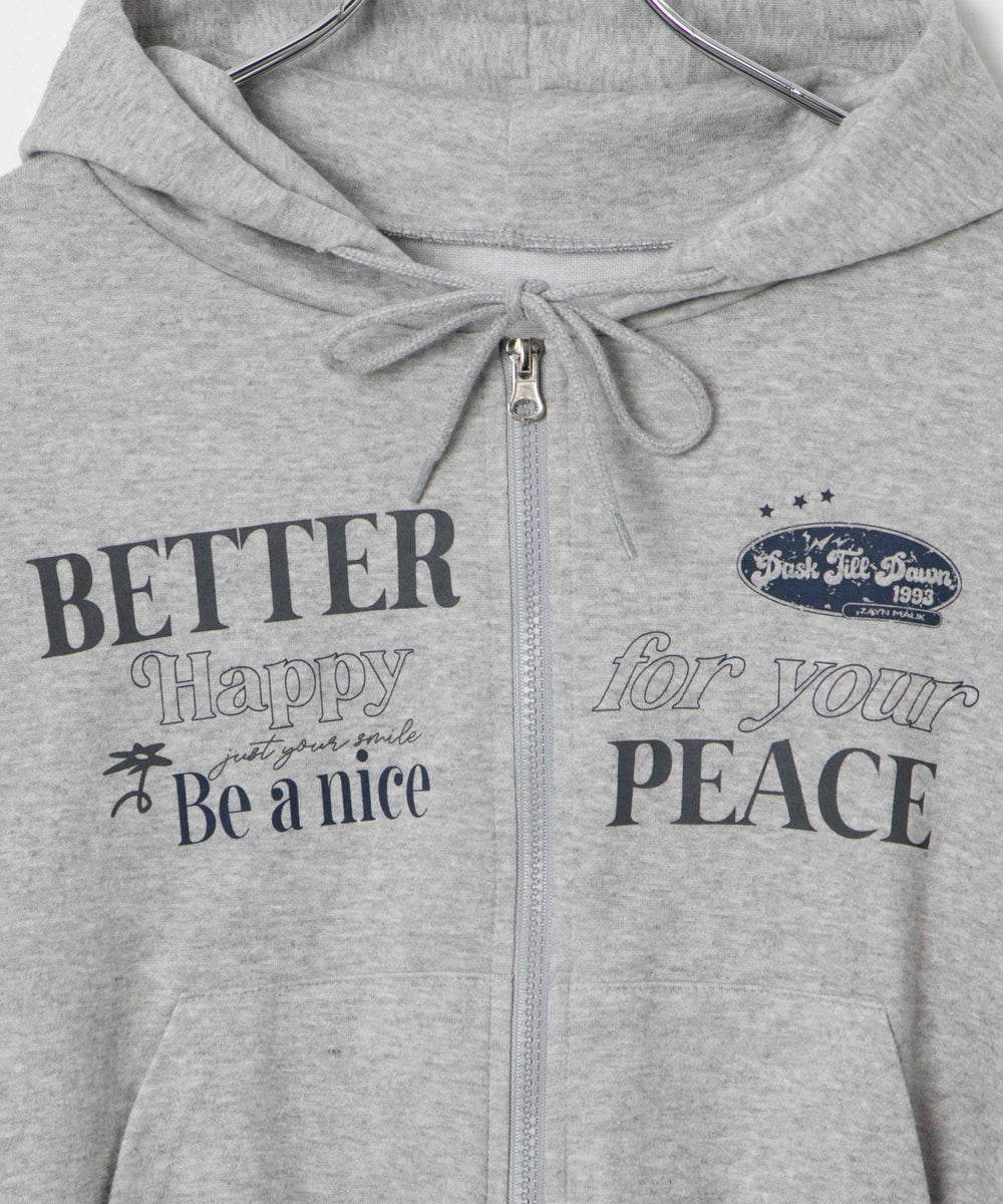 ロゴショートジップパーカー