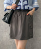 ナイロンカーゴミニスカート/グレー　モデル:155cm F着用