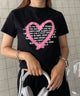 アソートハートプリントTシャツ/ブラック モデル:155cm F着用