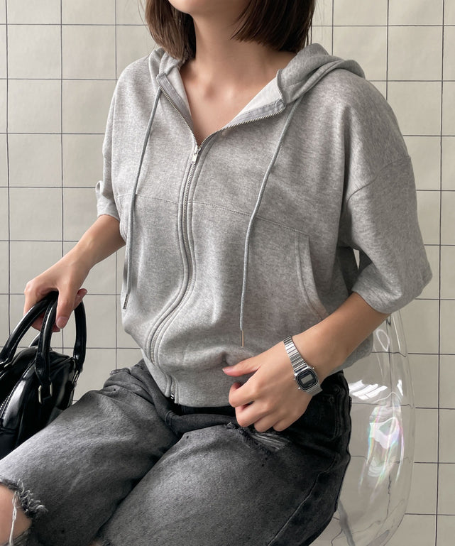 杢グレー　モデル:155cm F着用