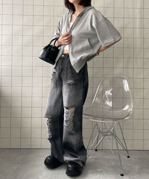 杢グレー　モデル:155cm F着用