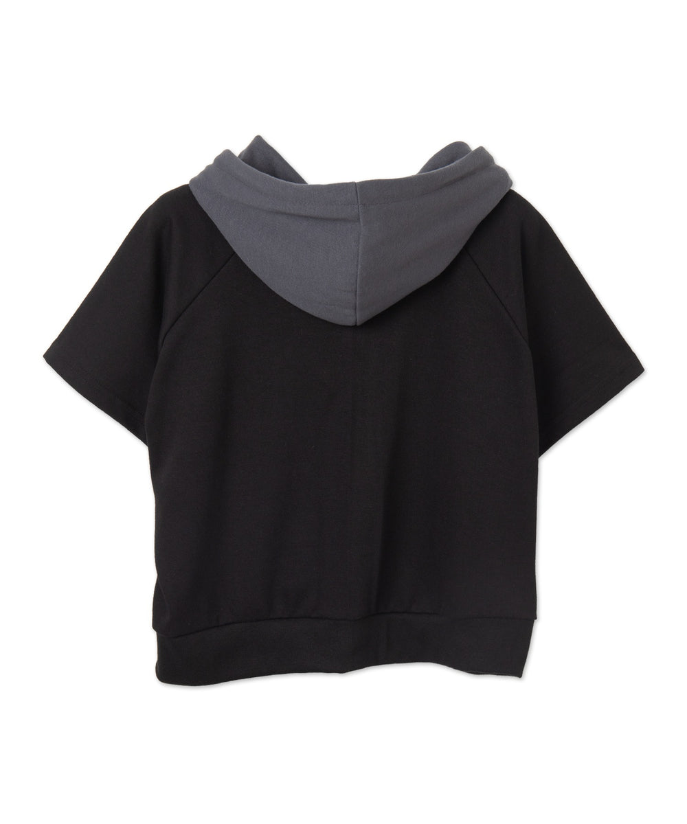 半袖ダブルZIPコンパクトパーカー