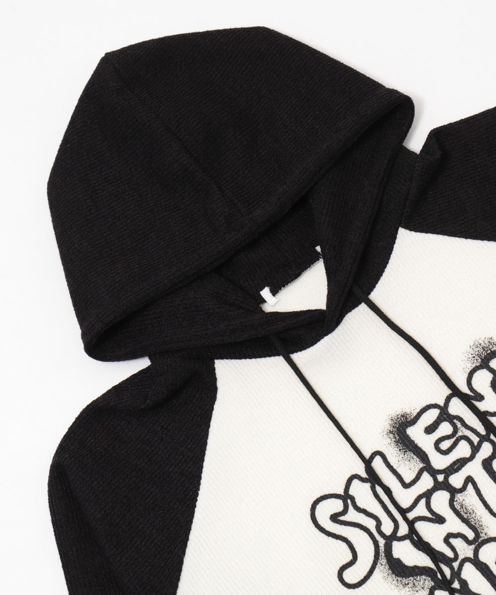 ラグランハンドライトロゴパーカー