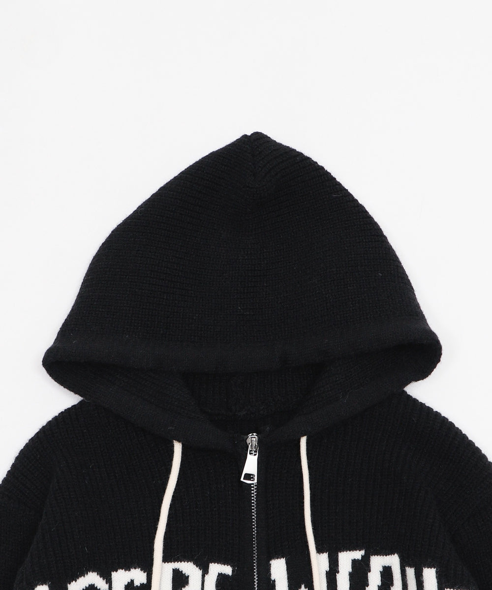 ロゴZIPニットパーカー