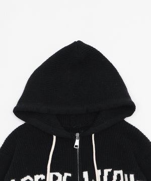 ロゴZIPニットパーカー