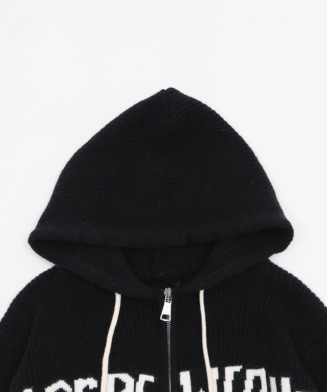 ロゴZIPニットパーカー