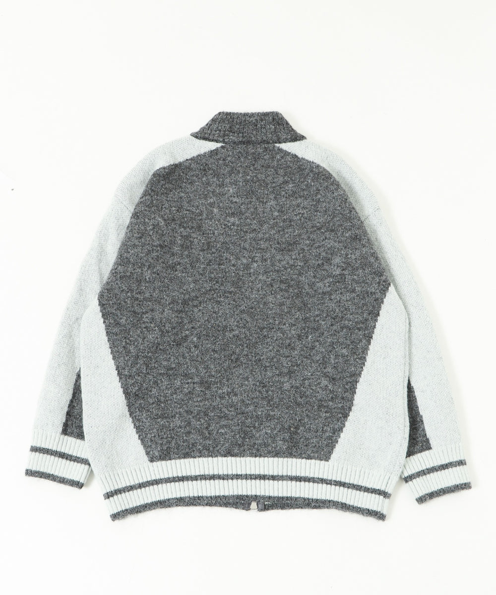 バイカラースポロゴニットトラックジャケット