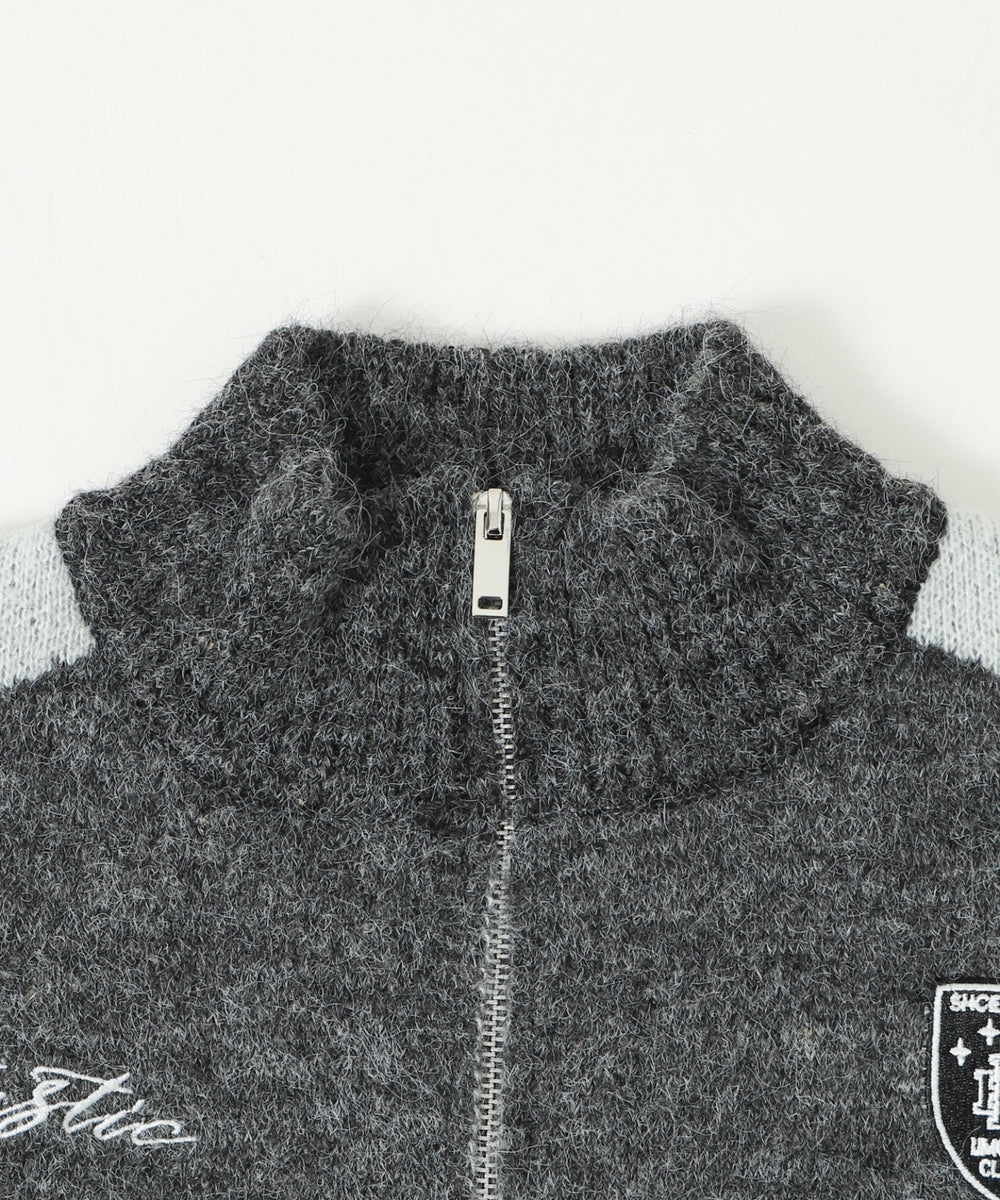 バイカラースポロゴニットトラックジャケット