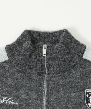 バイカラースポロゴニットトラックジャケット