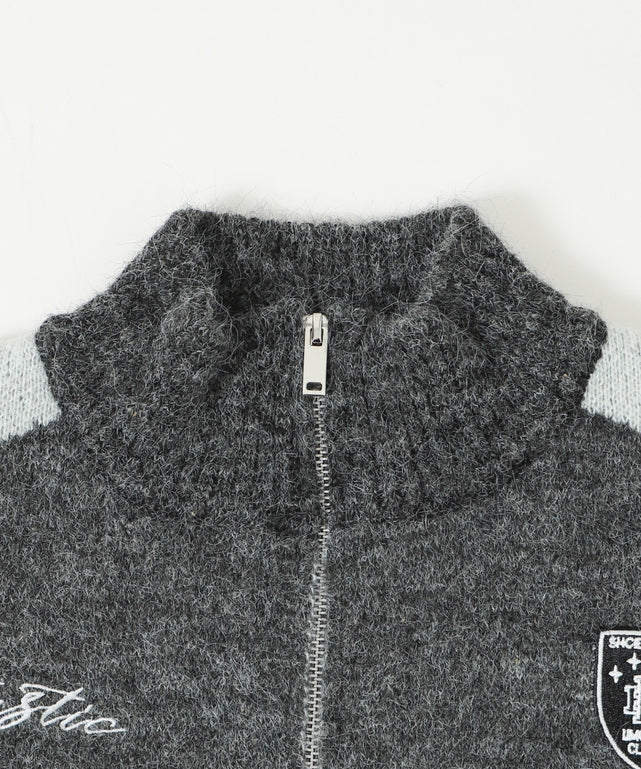 バイカラースポロゴニットトラックジャケット