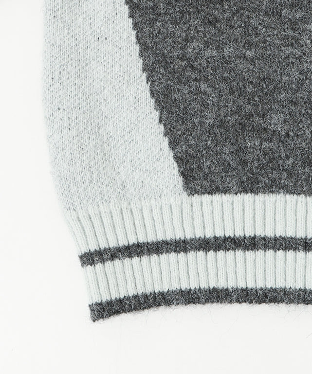 バイカラースポロゴニットトラックジャケット