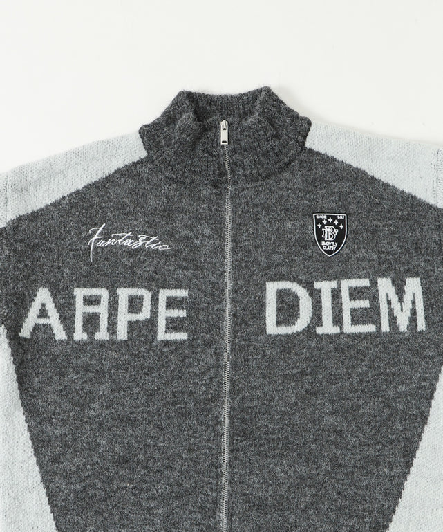 バイカラースポロゴニットトラックジャケット