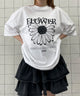 FLOWERビッグT/ホワイト　モデル:155cm F着用