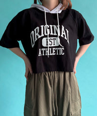 フーデッドバイカラーT