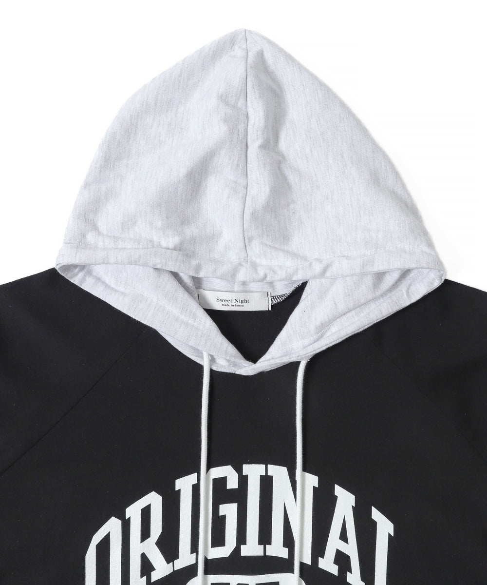 フーデッドバイカラーT