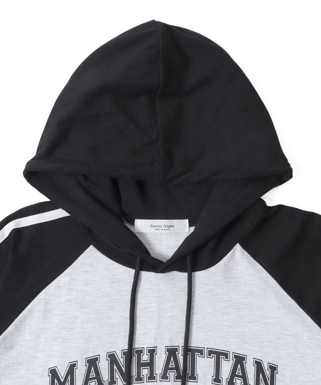 フーデッドラグランT