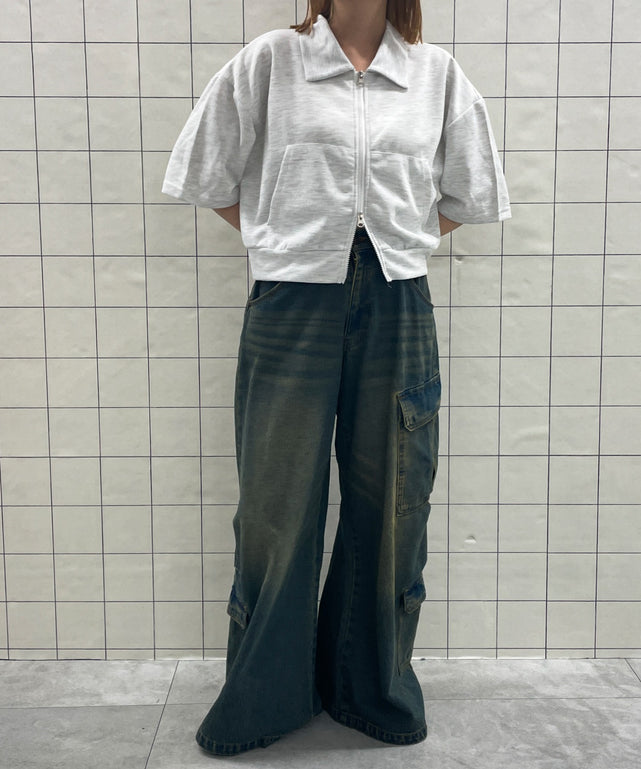 杢グレー　モデル:155cm F着用