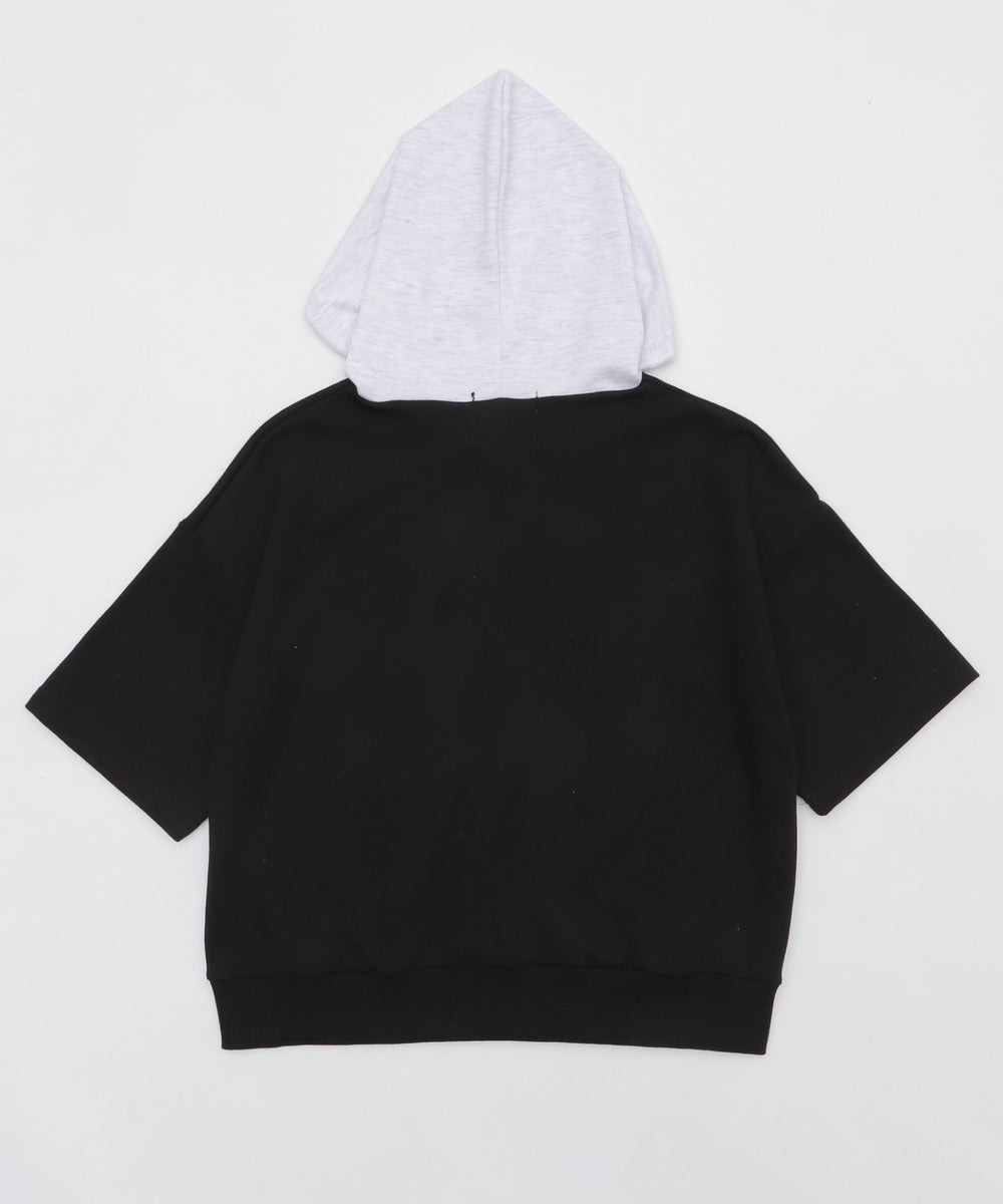 SSバイカラーカレッジパーカー