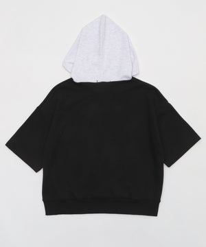 SSバイカラーカレッジパーカー