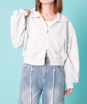 杢グレー　モデル:155cm F着用