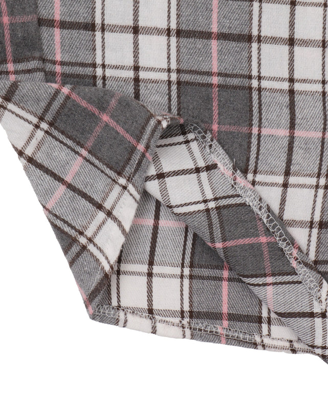 フーデッドチェックシャツ