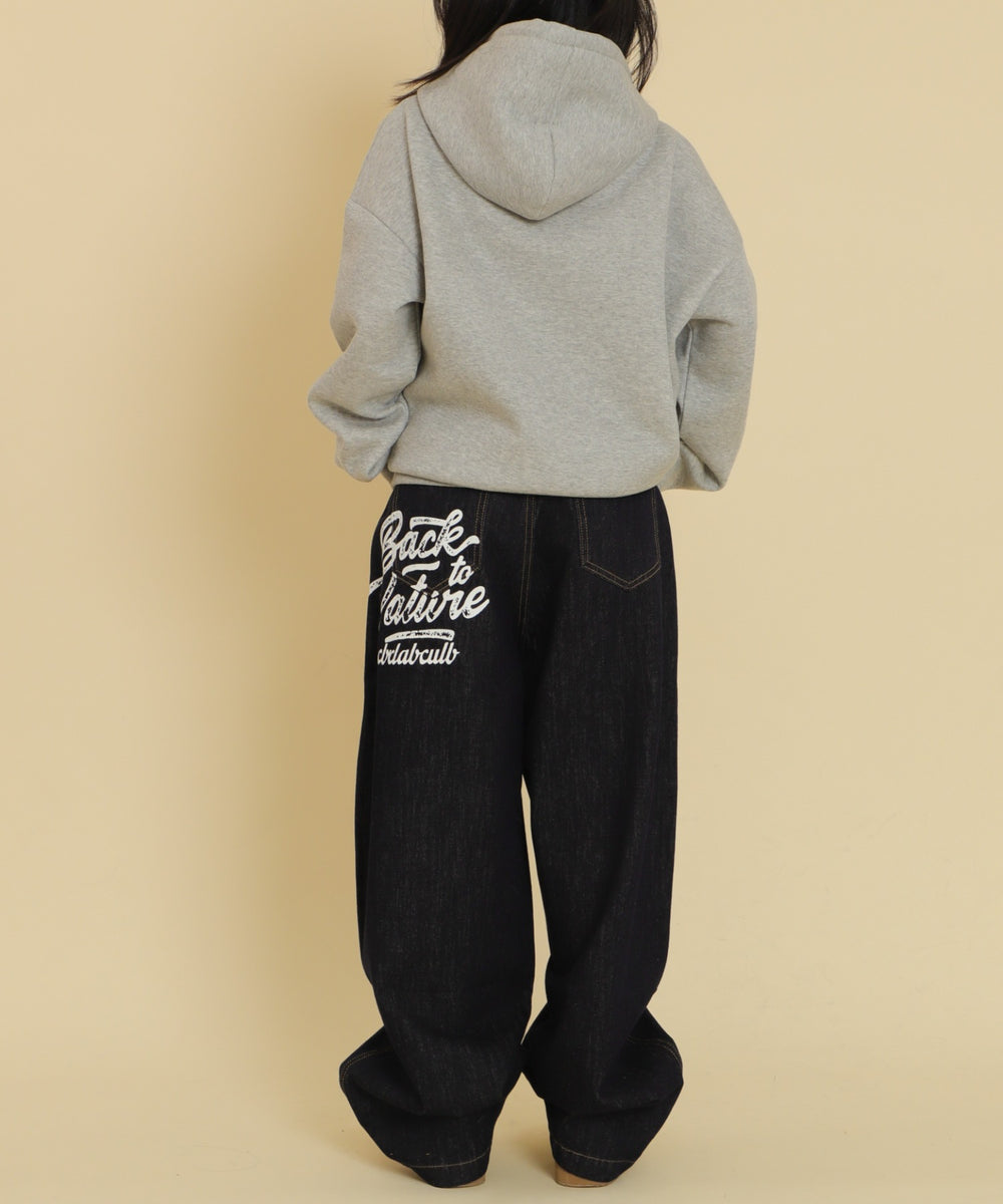 バックポケットロゴバギーデニム
