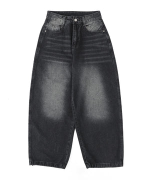 バックポケットロゴバギーデニム