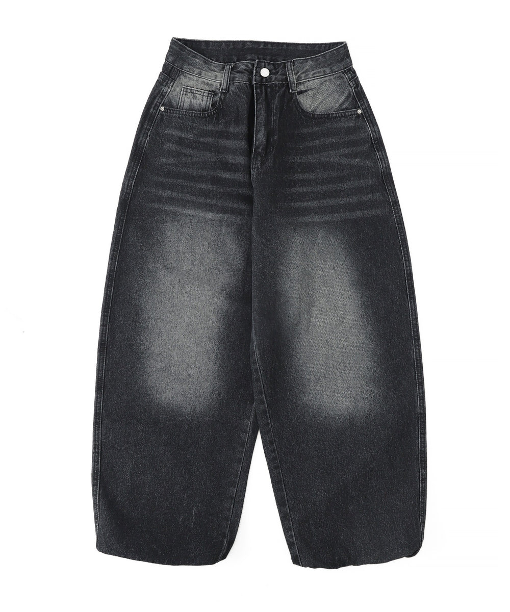 バックポケットロゴバギーデニム