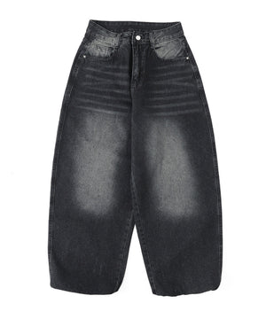 バックポケットロゴバギーデニム