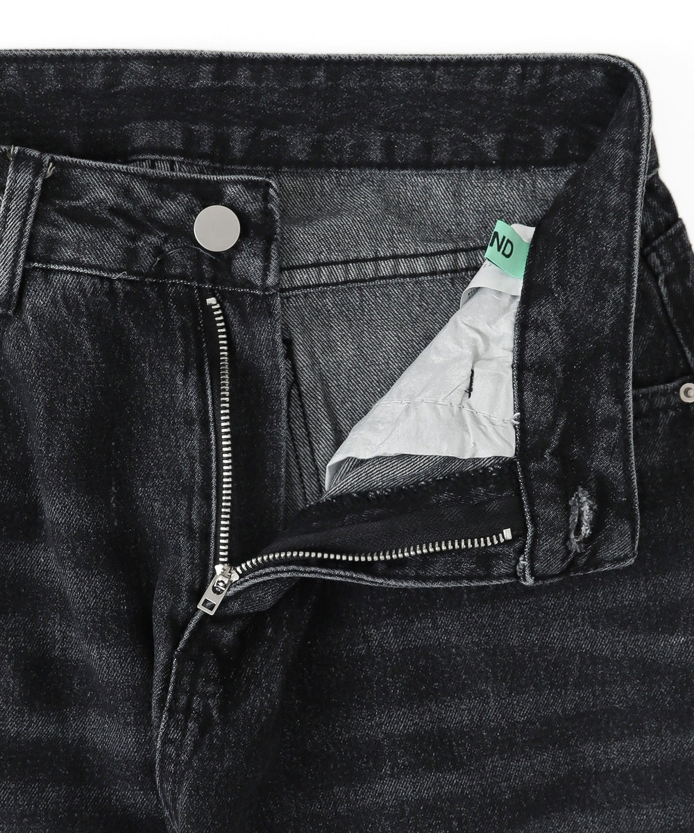 バックポケットロゴバギーデニム