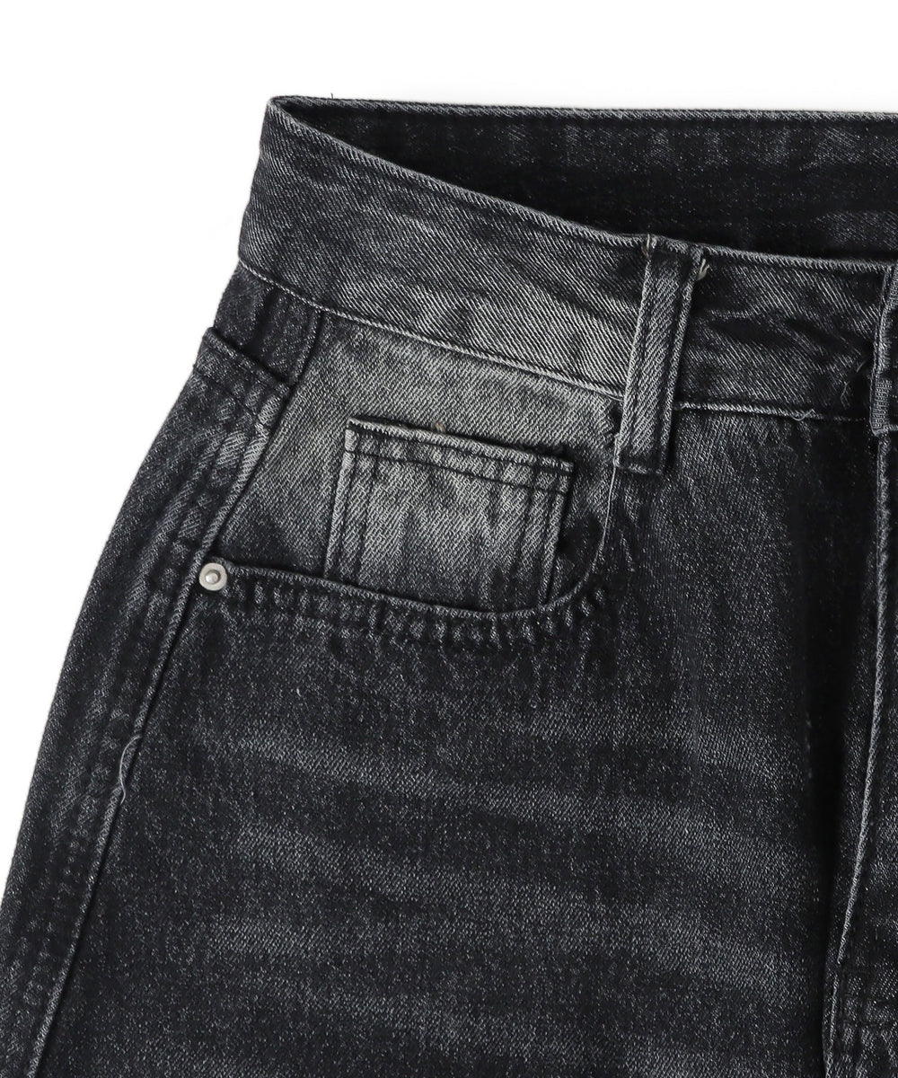 バックポケットロゴバギーデニム