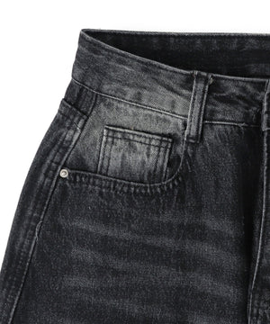 バックポケットロゴバギーデニム